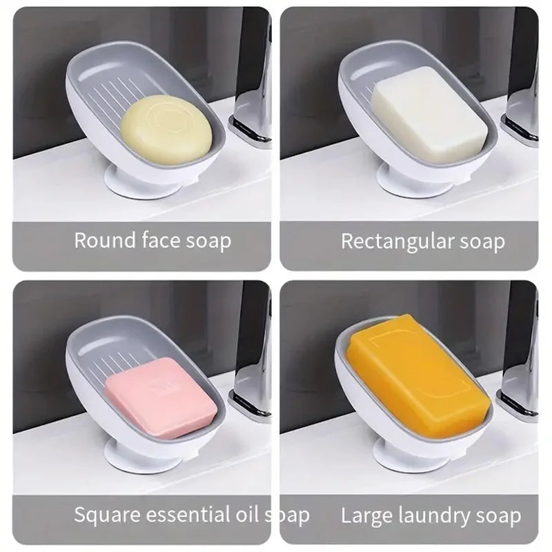 Luxury Self-Draining Suction Cup Soap Dish
