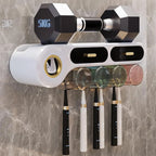 All-in-One Wall Mounted Toothbrush Holder & Toothpaste Dispenser