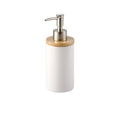 Modern Ceramic Bathroom Accessories Set with Bamboo Base
