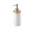 Modern Ceramic Bathroom Accessories Set with Bamboo Base