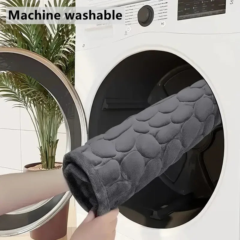 Non-Slip Bathroom Rug, Super Absorbent Quick-Dry Bath Mat, Soft 3D Cobblestone Bathroom Floor Mat, Machine Washable