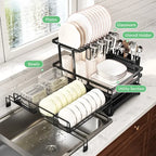 2-Tier Expandable Carbon Steel Dish Drying Rack