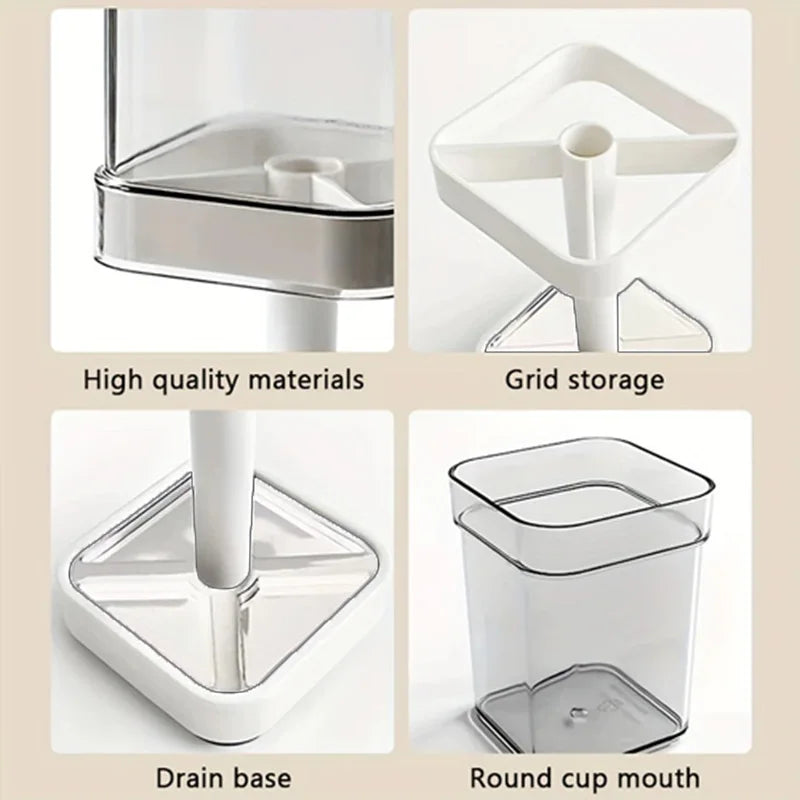 Luxury 2-in-1 Toothbrush Holder with Integrated Mouthwash Cup