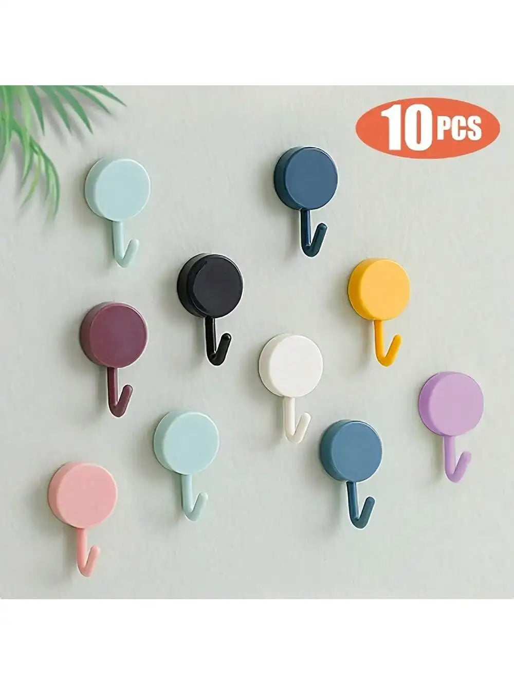 Traceless Adhesive Wall Hooks for Kitchen & Bathroom (10-Pack)