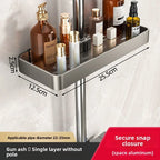 No-Drill Shower Rod Storage Organizer Rack