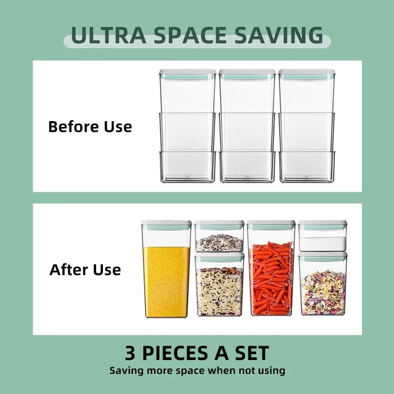 The CozyHome Premium Pop-Up Airtight Containers (3 Pieces a Set :1200ML*3)