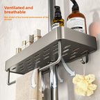No-Drill Shower Rod Storage Organizer Rack