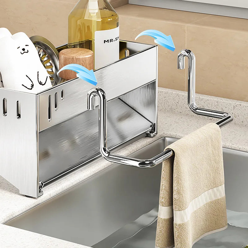 Stainless Steel Sleek Kitchen Sink Countertop Organizer