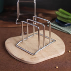 Minimalist Stainless Steel Cutting Board & Pot Lid Organizer Stand