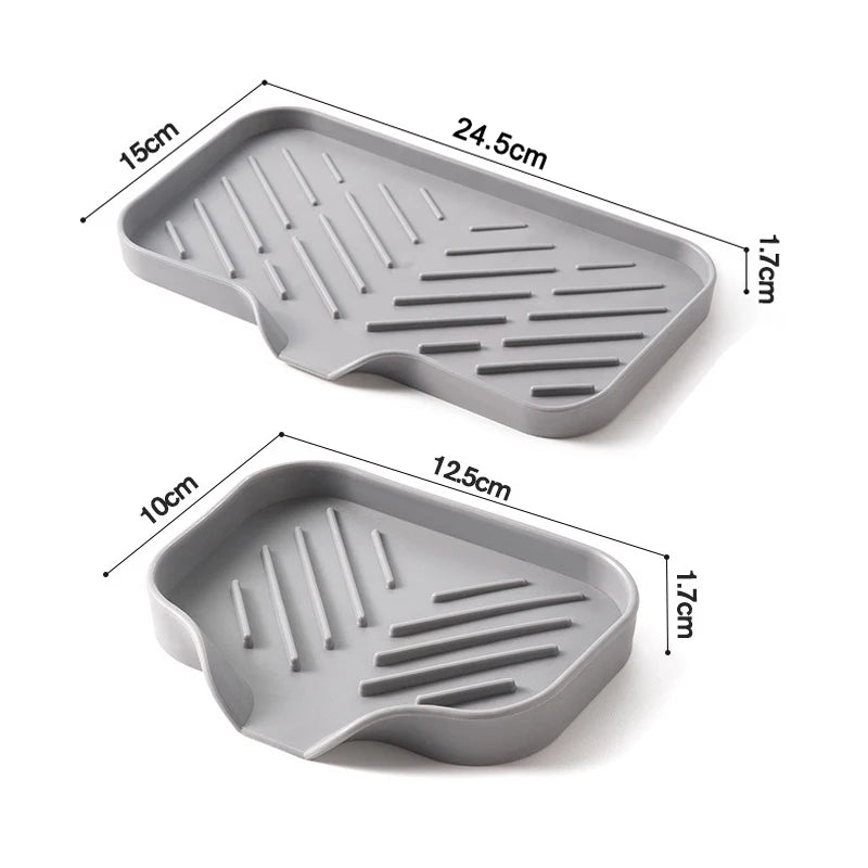 Self-Draining Silicone Sponge Holder & Soap Tray