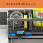 Carbon Steel Sink Organizer Rack with Slanted Drain Tray