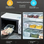Airtight Fridge Organizer Bins with Removable Drain Basket