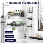 Premium Adhesive Shower Caddy & Bathroom Organizer Set
