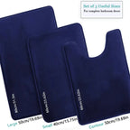 3-Piece Bathroom Rug Set, Non-Slip Soft Bath Mats, Super Absorbent Toilet & Shower Mat Set, Machine Washable
