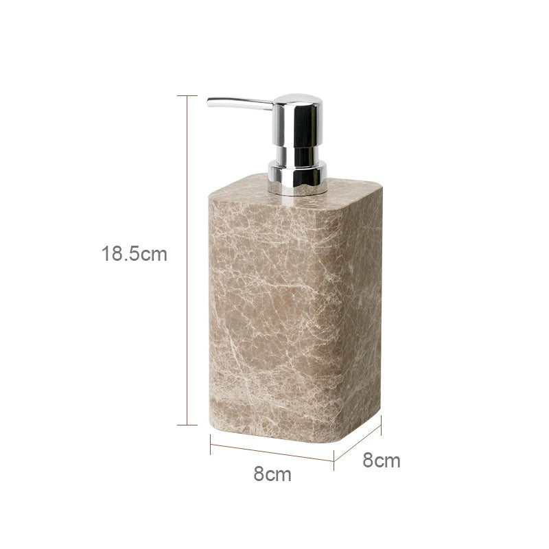 Emperador Luxury Natural Marble Bathroom Accessories Set