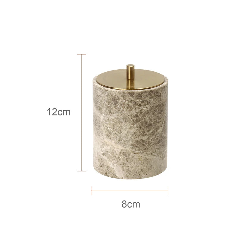 Emperador Luxury Natural Marble Bathroom Accessories Set