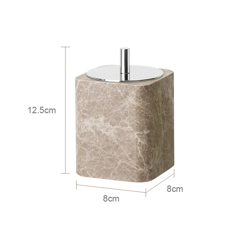 Emperador Luxury Natural Marble Bathroom Accessories Set