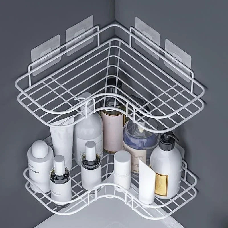 Adhesive No-Drill Corner Shower Caddy