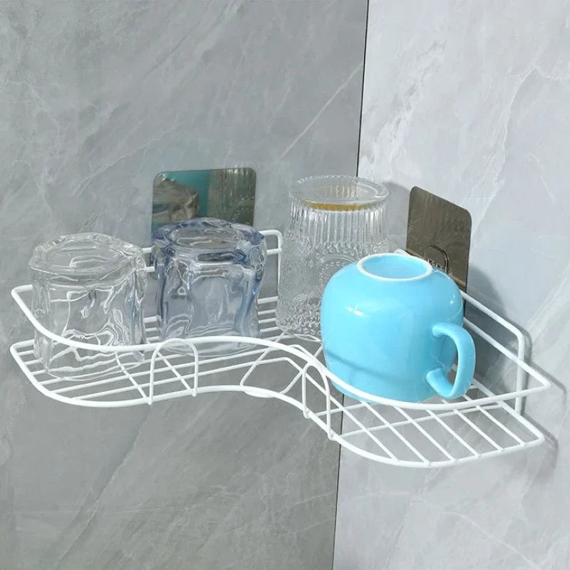 Adhesive No-Drill Corner Shower Caddy