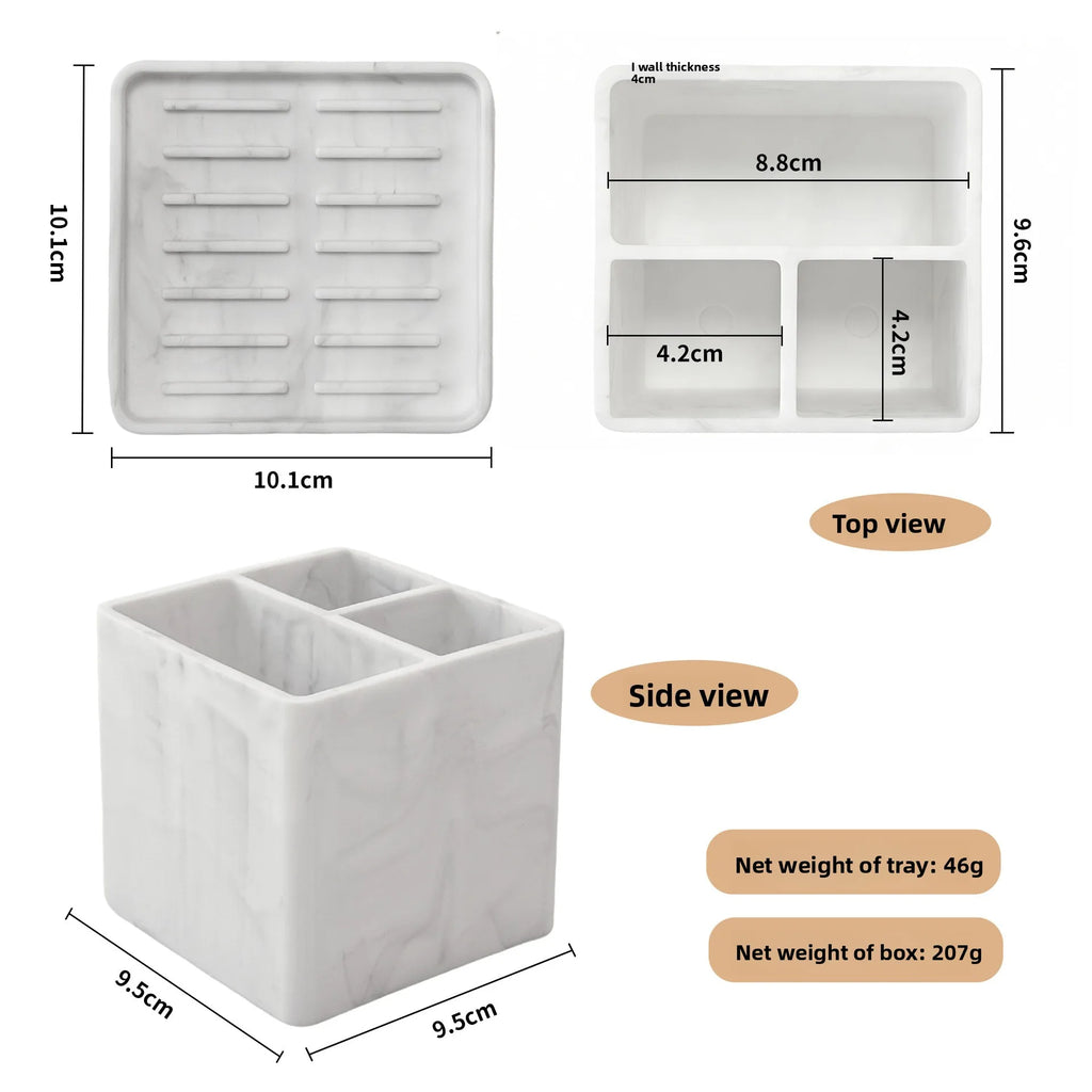 Modern Silicone Bathroom Caddy & Toothbrush Organizer