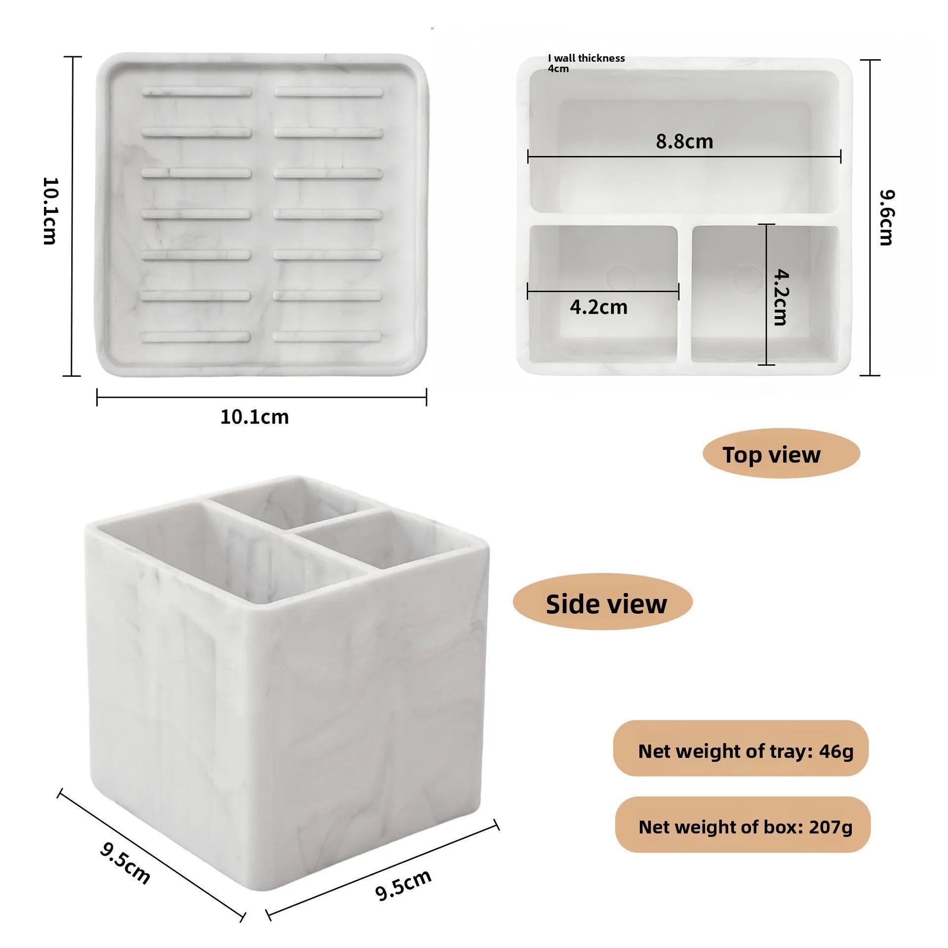 Modern Silicone Bathroom Caddy & Toothbrush Organizer