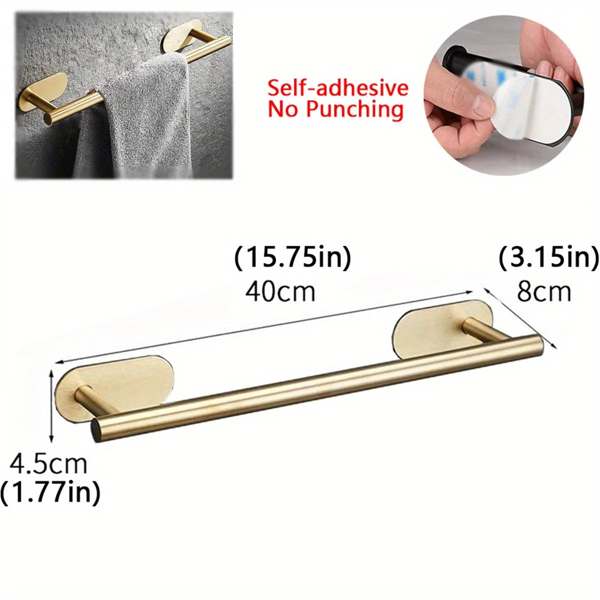 The CozyHome Premium No-Drill Towel Bar