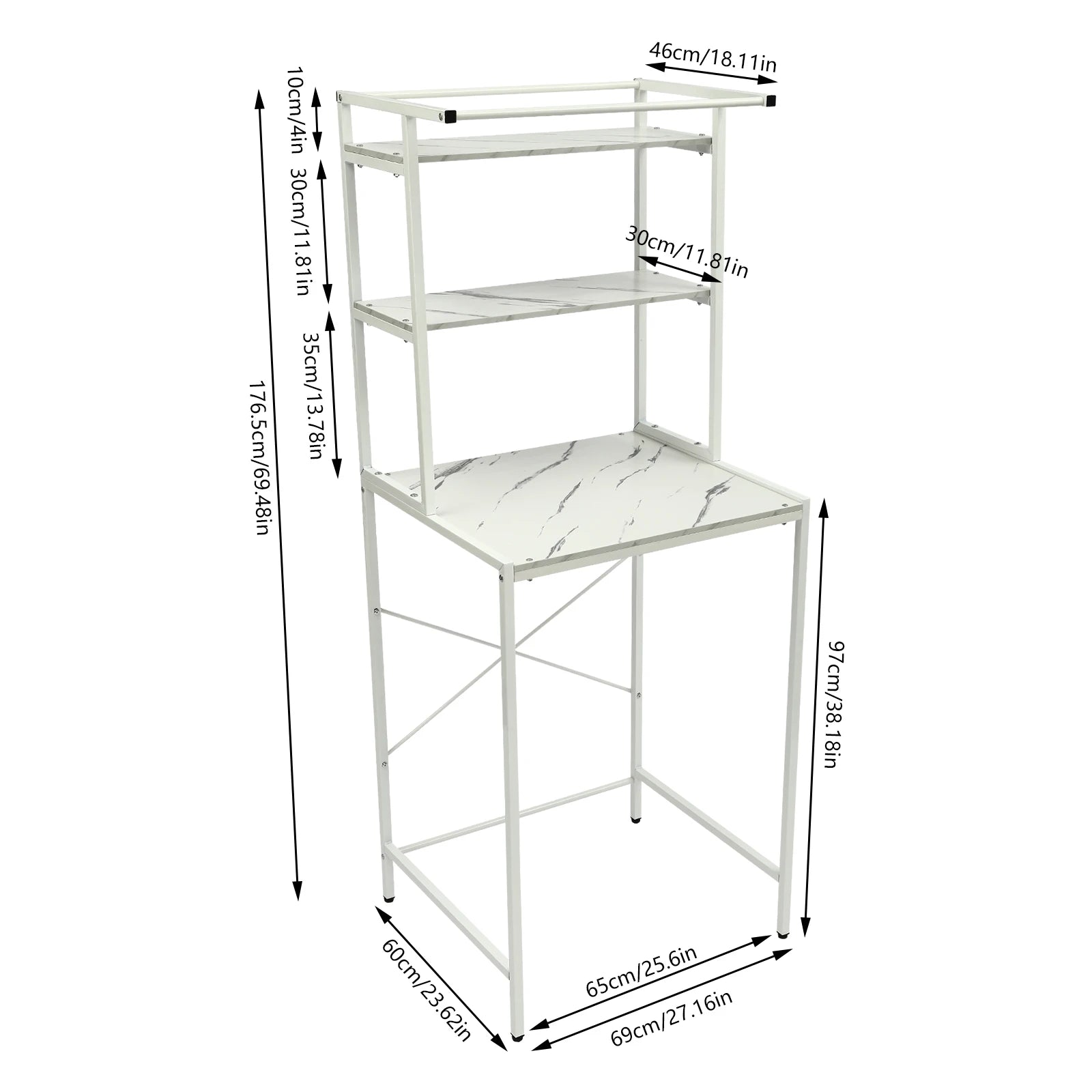 Minimalist 3-Tier Over-the-Washer Storage Rack