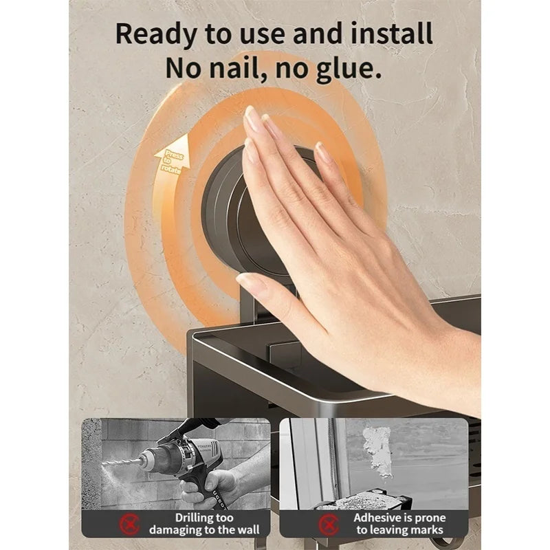 Premium No-Drill Suction Cup Shower Caddy