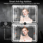 LED Bathroom Vanity Mirror with Lights, Anti-Fog, 3 Color Dimmable Lighting, Wall Mounted Rectangle Bathroom Mirror