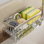 Stainless Steel Sink Caddy Organizer with Slanted Drain Tray