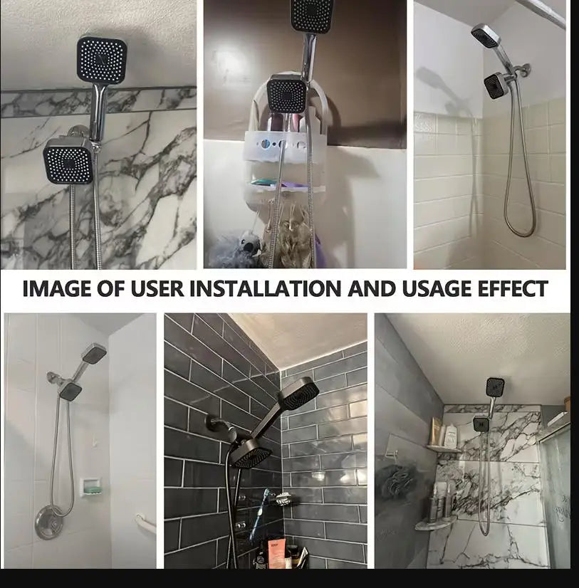 Dual Shower Head Combo with Handheld Spray, High Pressure Rainfall Shower Head, 3-Way Diverter & Stainless Steel Hose