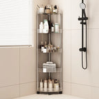 Modern Transparent Acrylic Corner Rolling Cart
