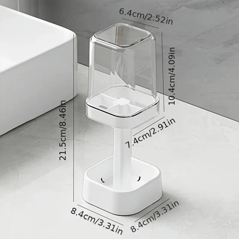 Luxury 2-in-1 Toothbrush Holder with Integrated Mouthwash Cup