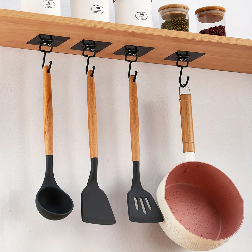 Premium Matte Black Adhesive Wall Hooks (5-Pack)