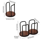 Nordic Wood & Metal Countertop Cup Organizer – Aesthetic Coffee Bar Dispenser