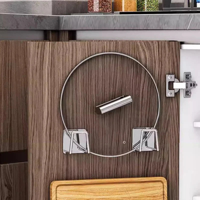 No-Drill Under-Cabinet Cutting Board & Pot Lid Holder – Space-Saving Kitchen Rack