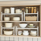 Expandable Kitchen Cabinet Organizer & Layered Shelf