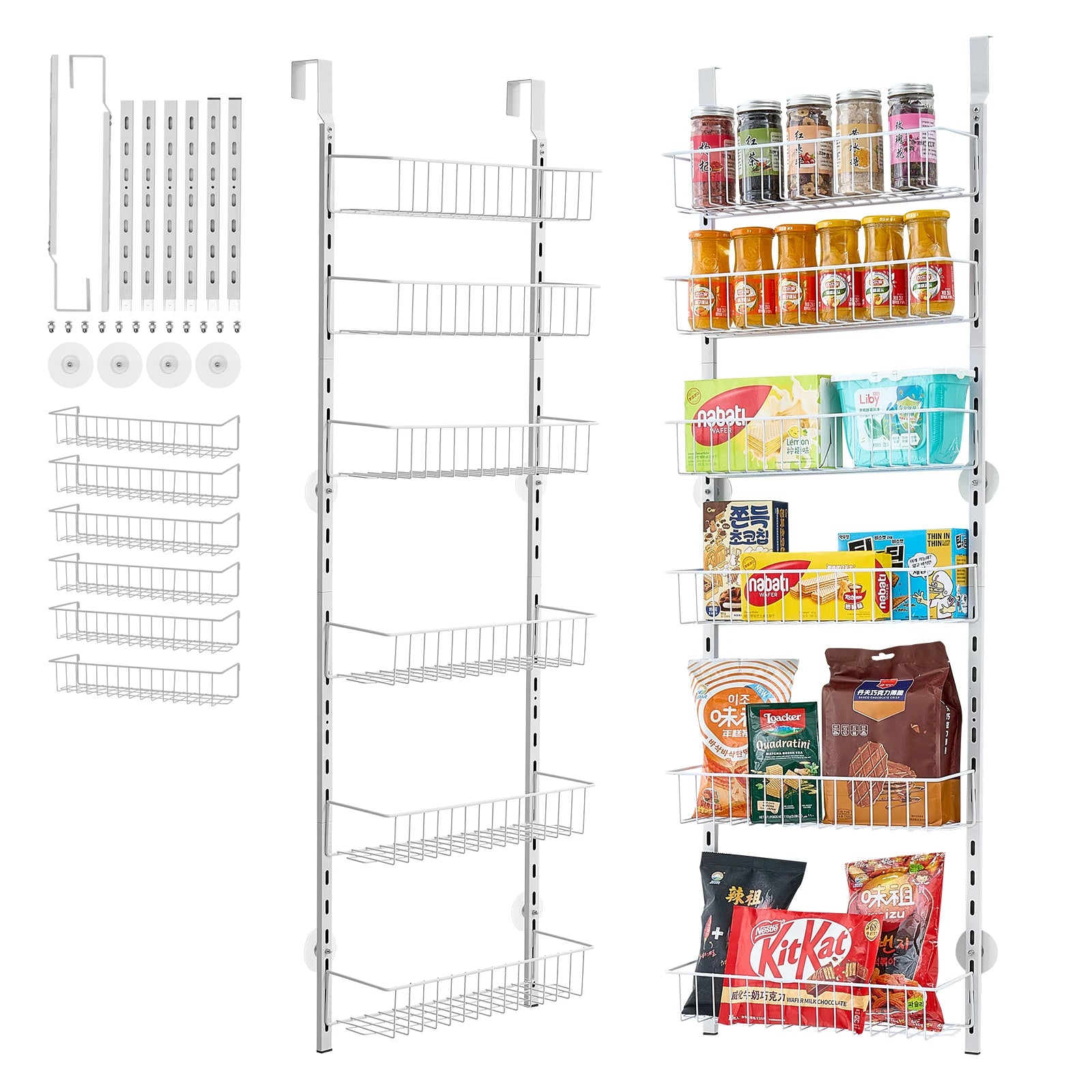 Adjustable Over-the-Door Pantry Organizer – Heavy-Duty Hanging Spice & Storage Rack