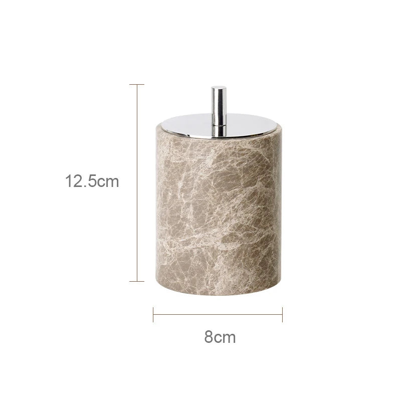 Emperador Luxury Natural Marble Bathroom Accessories Set