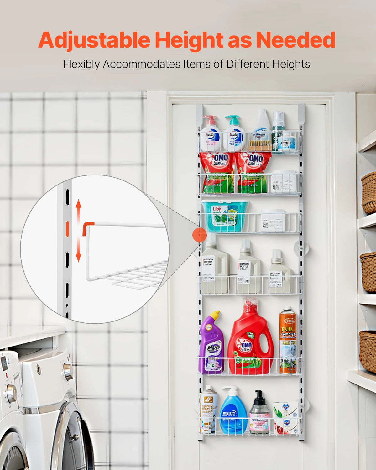 Adjustable Over-the-Door Pantry Organizer – Heavy-Duty Hanging Spice & Storage Rack