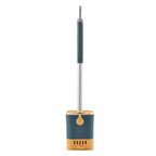 Silicone Toilet Brush and Holder, Wall Mounted Toilet Bowl Brush with Long Handle, Quick-Dry Bathroom Cleaning Set
