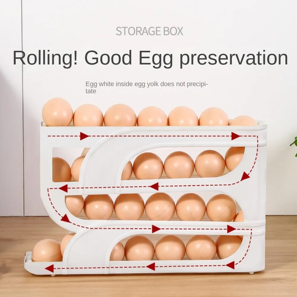 Automatic Rolling Egg Holder for Refrigerator