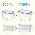 Airtight Fridge Organizer Bins with Removable Drain Basket