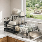 2-Tier Expandable Carbon Steel Dish Drying Rack