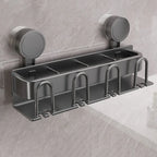 Modern Metallic Wall-Mounted Toothbrush Holder & Bathroom Organizer