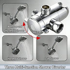 Dual Shower Head Combo with Handheld Spray, High Pressure Rainfall Shower Head, 3-Way Diverter & Stainless Steel Hose