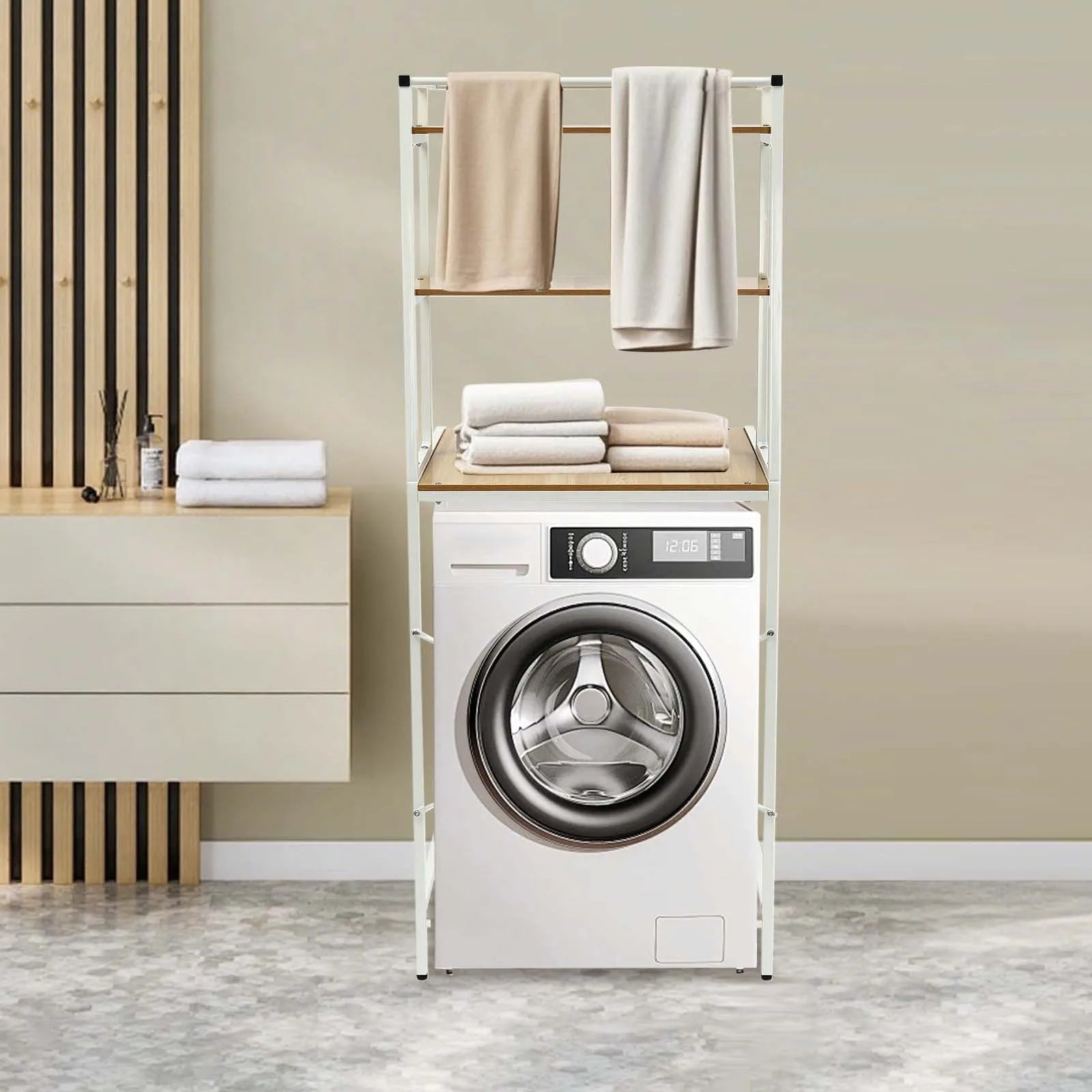 Minimalist 3-Tier Over-the-Washer Storage Rack