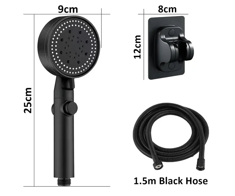 High Pressure Handheld Shower Head with 5 Spray Modes, Water Saving, One-Touch Pause, Universal Bathroom Shower Head