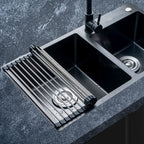 Space-Saving Roll-Up Dish Drying Rack Over the Sink