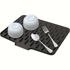 Self-Draining Silicone Dish Drying Mat for Kitchen Counter